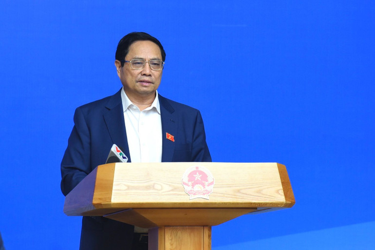 Thủ tướng Phạm Minh Chính phát biểu ý kiến kết luận hội nghị. Thủ tướng Phạm Minh Chính phát biểu ý kiến kết luận hội nghị.