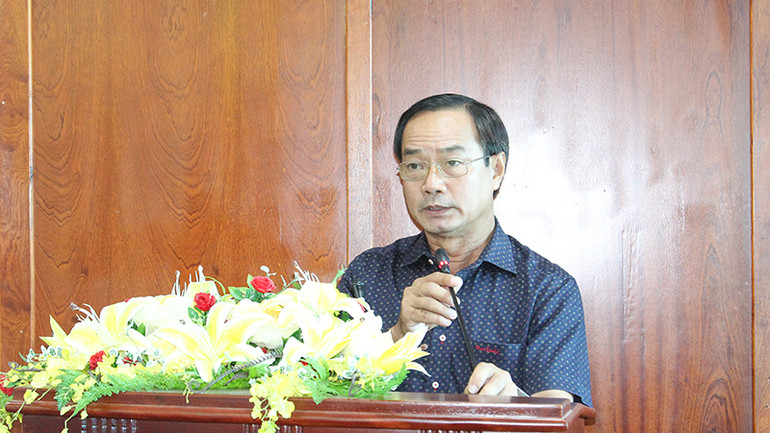 Phó Giám đốc Sở Thông tin và Truyền thông tỉnh Vĩnh Long Huỳnh Hoàng Thành phát biểu tại buổi lễ.