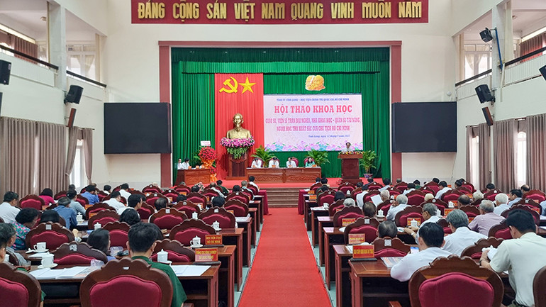 Quang cảnh hội thảo khoa học về Giáo sư, Viện sĩ Trần Đại Nghĩa sáng 12/9.