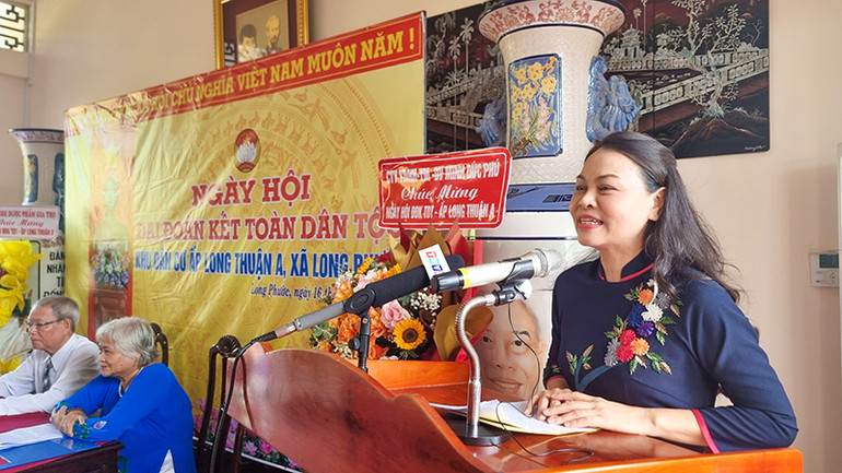 Đồng chí Nguyễn Thị Thu Hà phát biểu tại Ngày hội.