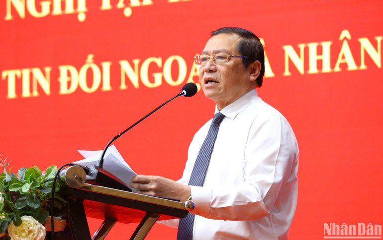 Đồng chí Lại Xuân Môn, Ủy viên Trung ương Đảng, Phó Trưởng Ban Thường trực Ban Tuyên giáo Trung ương phát biểu kết luận Hội nghị. (Ảnh: BTC)