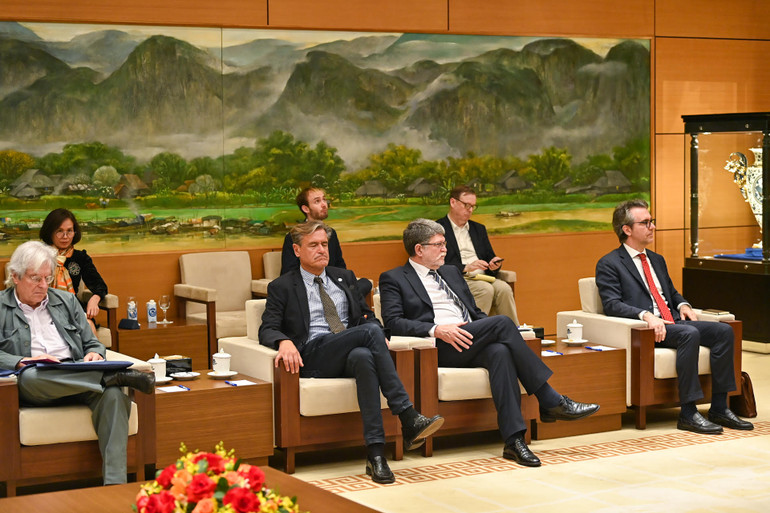 Các Nghị sĩ Nghị viện châu Âu và các đại biểu dự buổi tiếp.