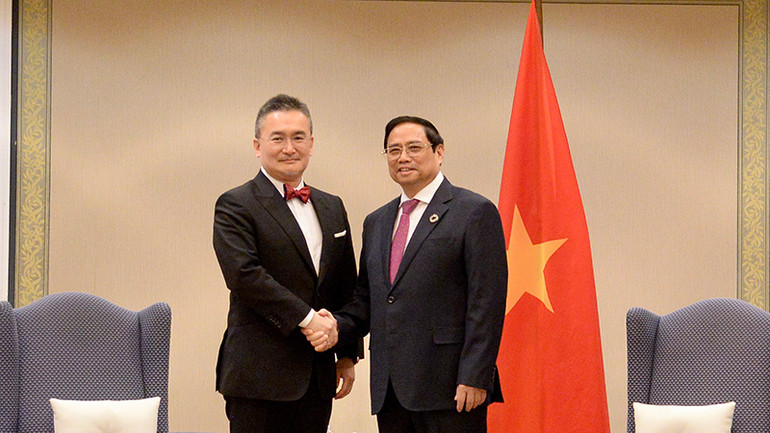 Thủ tướng Phạm Minh Chính tiếp Chủ tịch Công ty Thăm dò và Khai thác dầu khí Mitsui (MOECO) Hirotaka Hamamoto.