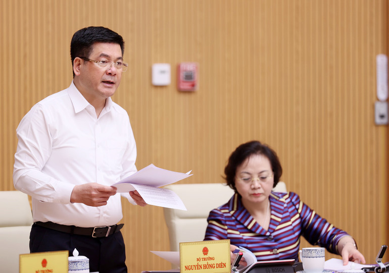 Bộ trưởng Công Thương Nguyễn Hồng Diên phát biểu.
