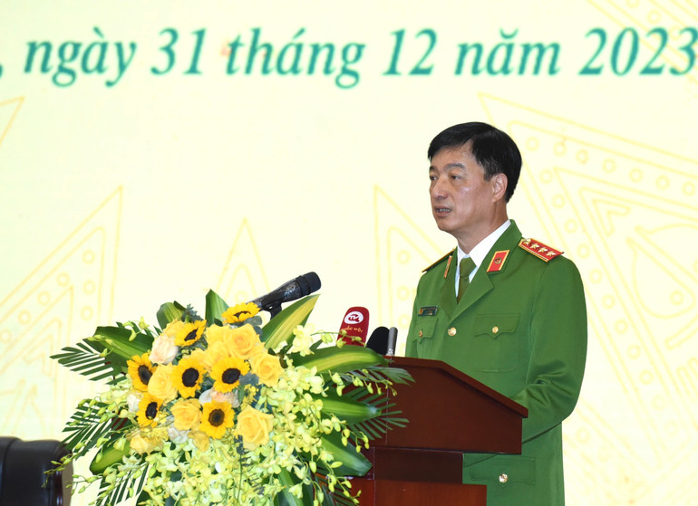 Thứ trưởng Công an Nguyễn Duy Ngọc phát biểu.