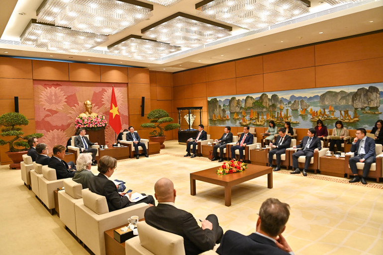 Quang cảnh buổi tiếp tại Nhà Quốc hội.