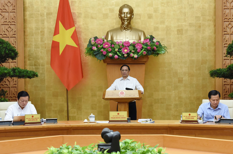 Thủ tướng Phạm Minh Chính chủ trì phiên họp Chính phủ chuyên đề về xây dựng pháp luật tháng 6/2023.
