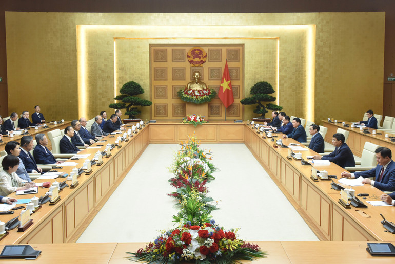 Quang cảnh buổi tiếp. (Ảnh: Trần Hải)