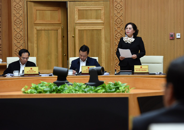 Thống đốc Ngân hàng Nhà nước Việt Nam Nguyễn Thị Hồng phát biểu.