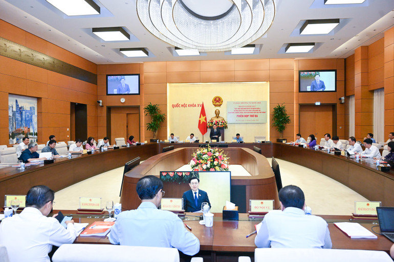 Quang cảnh phiên họp. (Ảnh: DUY LINH)