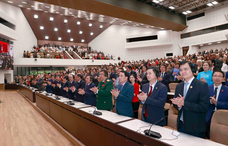 Đại biểu Việt Nam dự phiên họp. (Ảnh: DOÃN TẤN)