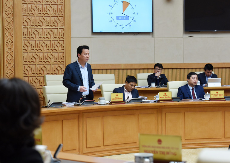 Bộ trưởng Tài nguyên và Môi trường Đặng Quốc Khánh phát biểu.