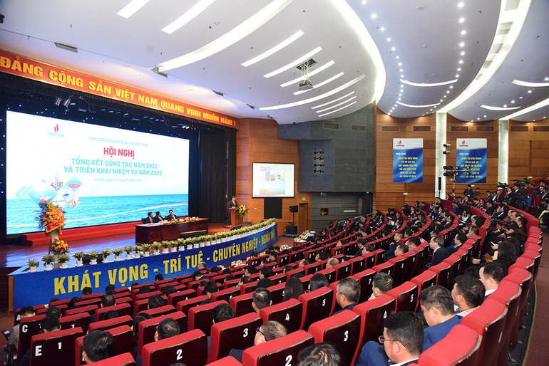 Quang cảnh Hội nghị triển khai nhiệm vụ năm 2023 của Tập đoàn Dầu khí quốc gia Việt Nam.