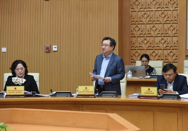 Bộ trưởng Xây dựng Nguyễn Thanh Nghị phát biểu.