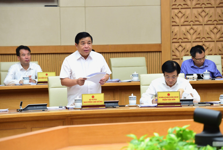 Bộ trưởng Kế hoạch và Đầu tư Nguyễn Chí Dũng phát biểu.