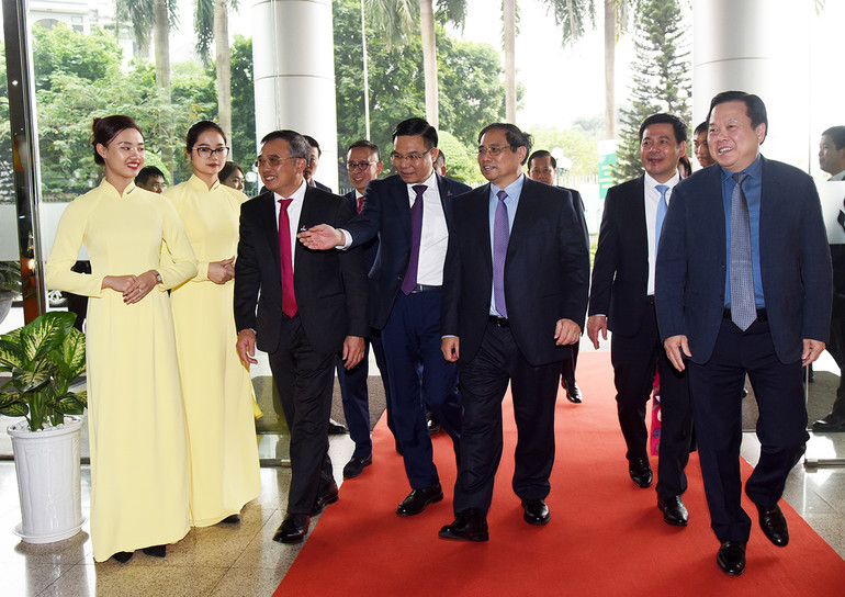 Thủ tướng Chính phủ Phạm Minh Chính đến dự Hội nghị tổng kết công tác năm 2022 và triển khai nhiệm vụ năm 2023 của Petrovietnam.