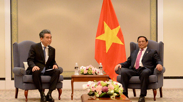 Thủ tướng Phạm Minh Chính tiếp Giáo sư Mitsuo Ochi, Hiệu trưởng Trường Đại học Hiroshima.