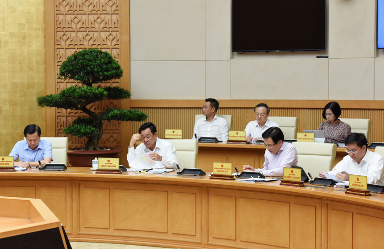 Phó Thủ tướng, các Bộ trưởng, thủ trưởng các cơ quan ngang bộ, cơ quan thuộc Chính phủ dự phiên họp chuyên đề về xây dựng pháp luật tháng 6.