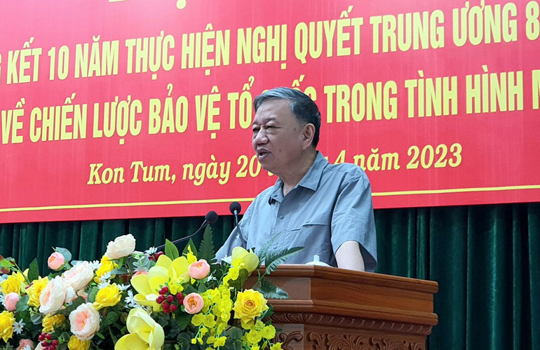 Đại tướng Tô Lâm phát biểu chỉ đạo hội nghị.