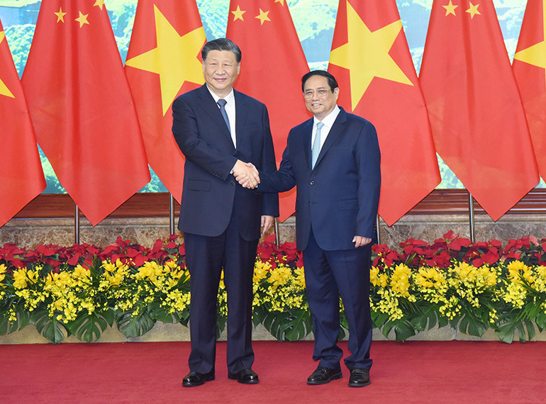 Thủ tướng Phạm Minh Chính và Tổng Bí thư, Chủ tịch Trung Quốc Tập Cận Bình.