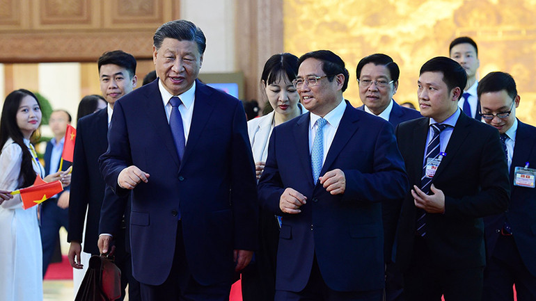 Thủ tướng Phạm Minh Chính và Tổng Bí thư, Chủ tịch Trung Quốc Tập Cận Bình.