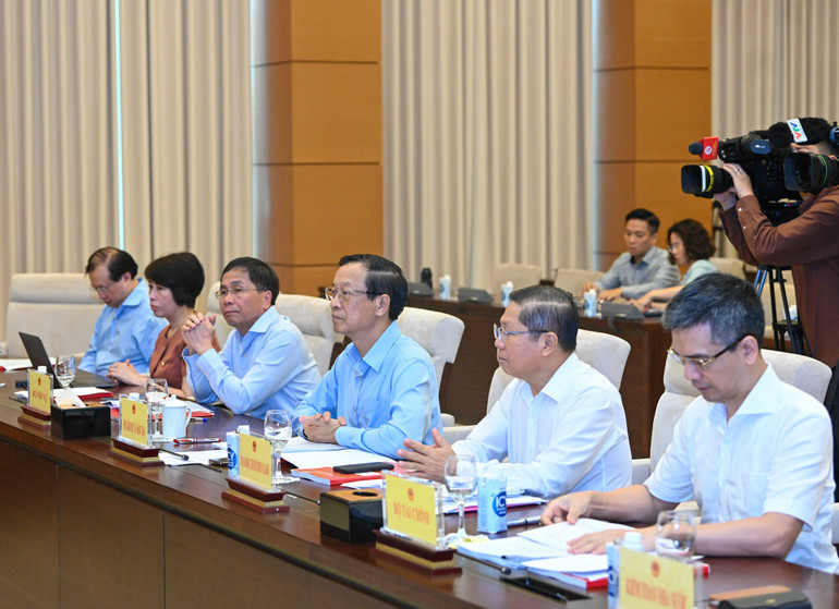 Lãnh đạo các bộ, ngành và các đại biểu dự phiên họp. (Ảnh: DUY LINH)