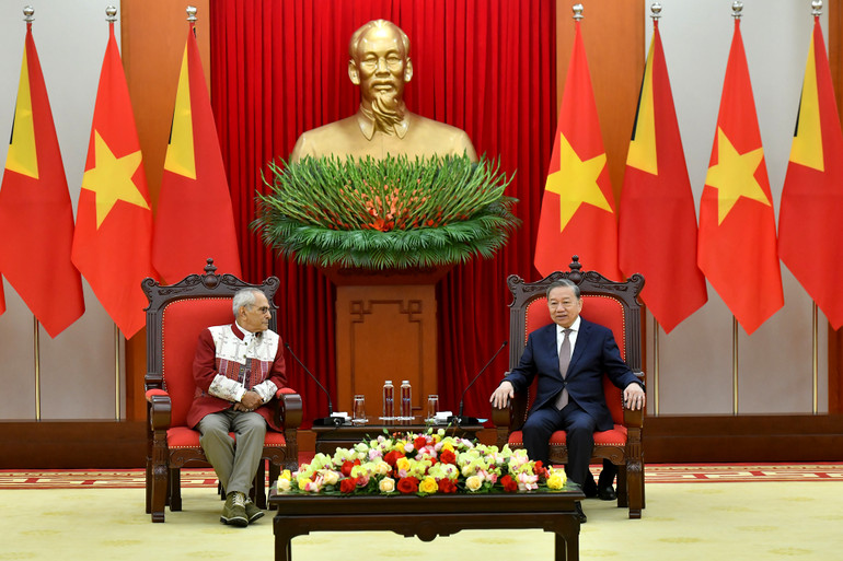 Tổng Bí thư Tô Lâm tiếp Tổng thống Timor Leste Jose Ramos Horta.