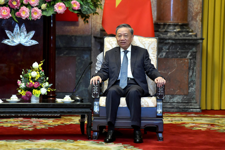 Tổng Bí thư, Chủ tịch nước Tô Lâm phát biểu tại buổi tiếp.