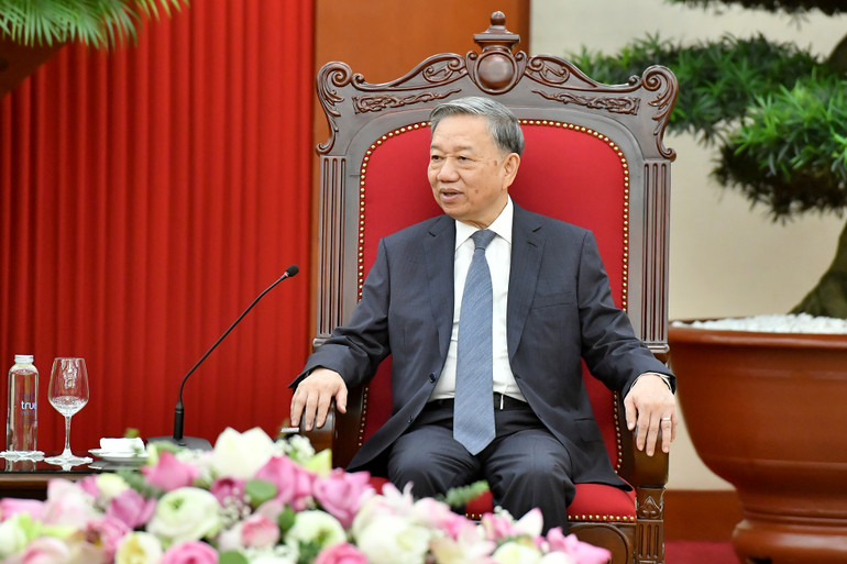 Tổng Bí thư, Chủ tịch nước Tô Lâm phát biểu tại buổi tiếp.