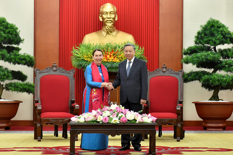 [Ảnh] Tổng Bí thư, Chủ tịch nước Tô Lâm tiếp Chủ tịch Thượng viện Australia Sue Lines ảnh 2