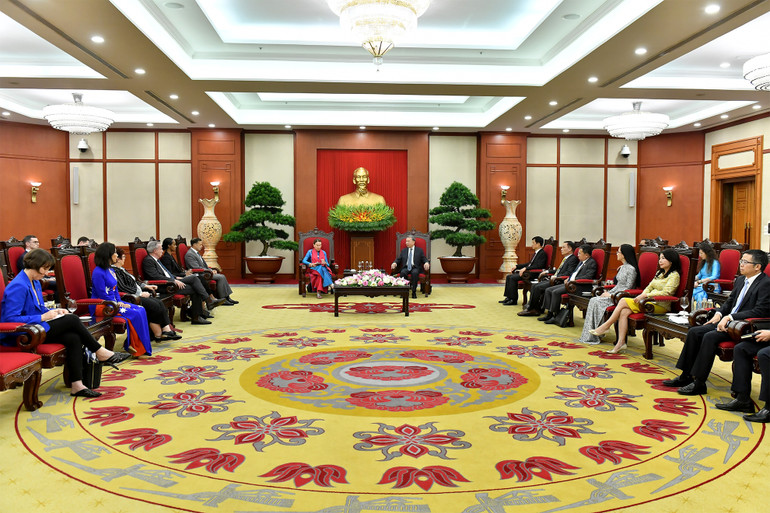 Quang cảnh buổi tiếp tại Trụ sở Trung ương Đảng.