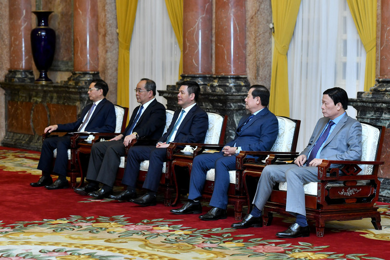 Các đại biểu Việt Nam tại buổi tiếp.