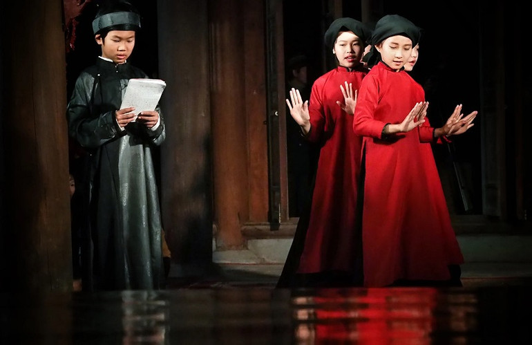 Hát xoan Phú Thọ được UNESCO ghi danh Di sản văn hóa phi vật thể cần bảo vệ khẩn cấp của nhân loại năm 2011. (Ảnh: Báo Nhân Dân)