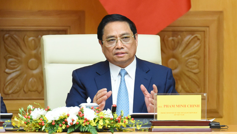 Thủ tướng Phạm Minh Chính phát biểu tại hội nghị.