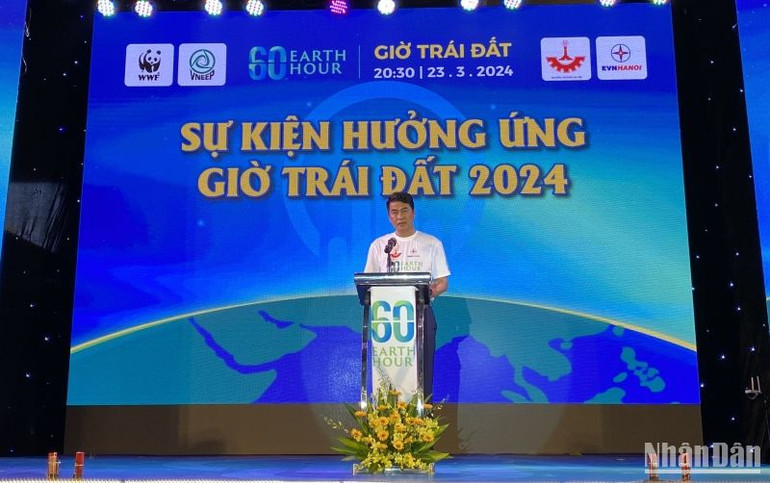 Lãnh đạo Sở Công thương Hà Nội phát biểu tại buổi lễ.