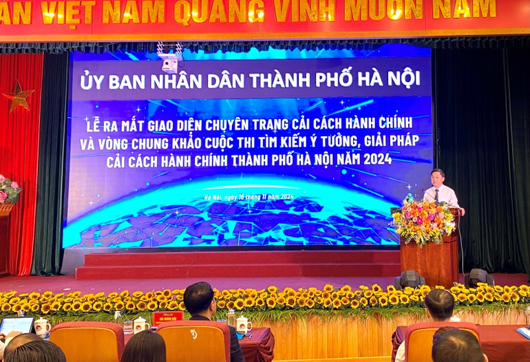 Phó Chủ tịch Ủy ban nhân dân thành phố Hà Nội Hà Minh Hải phát biểu tại chương trình.
