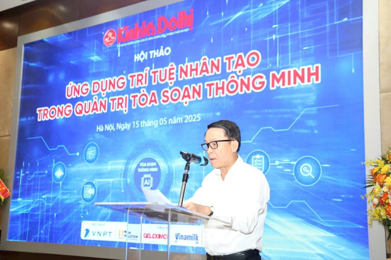Phó Chủ tịch thường trực Hội Nhà báo Việt Nam Nguyễn Đức Lợi phát biểu tại hội thảo. Phó Chủ tịch thường trực Hội Nhà báo Việt Nam Nguyễn Đức Lợi phát biểu tại hội thảo.