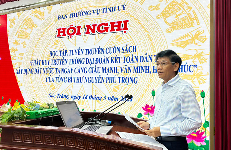 Bí thư Tỉnh ủy Sóc Trăng Lâm Văn Mẫn phát biểu tại Hội nghị.