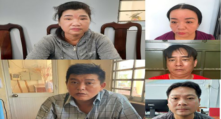 Các đối tượng: Bùi Thu Hà, Dương Nhựt Quế, Nguyễn Thị Cúc, Huỳnh Văn Lến, Đỗ Bé Hoàng (từ trên xuống, từ trái sang)