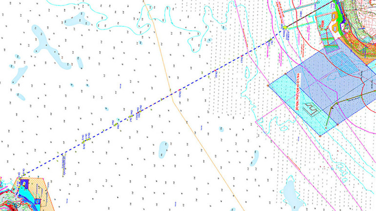 Sơ đồ cáp ngầm xuyên biển kết nối từ đất liền ra Côn Đảo.