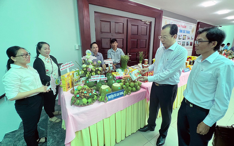 Nhiều sản phẩm OCOP được giới thiệu tại hội nghị.