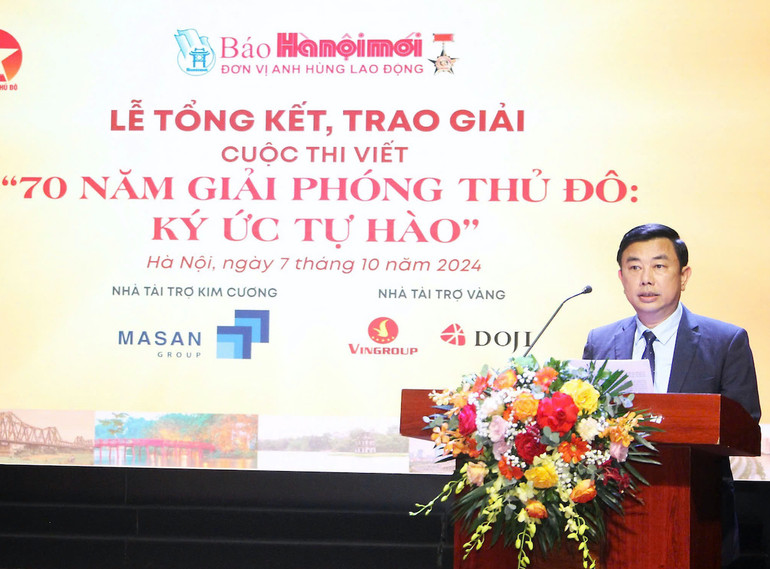 Tổng Biên tập báo Hà Nội mới chia sẻ về ý nghĩa của cuộc thi viết “70 năm Giải phóng Thủ đô: Ký ức tự hào”. Tổng Biên tập báo Hà Nội mới chia sẻ về ý nghĩa của cuộc thi viết “70 năm Giải phóng Thủ đô: Ký ức tự hào”.