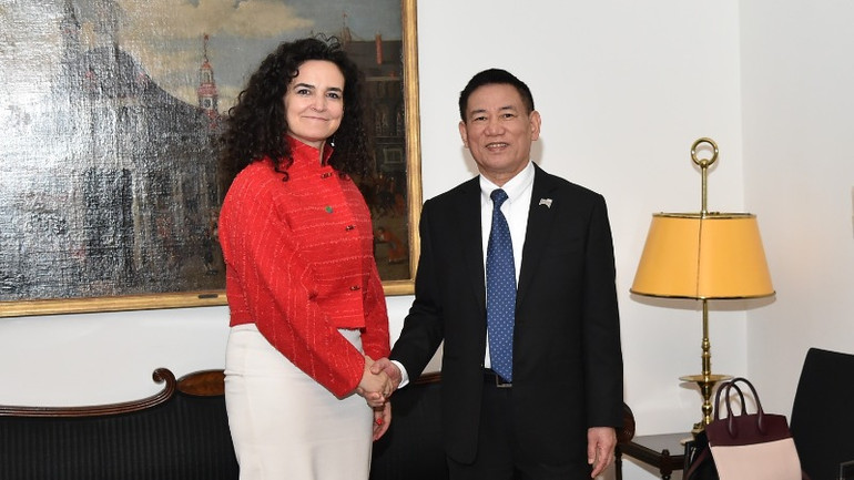 Phó Thủ tướng Hồ Đức Phớc tiếp bà Mafalda Duarte, Giám đốc điều hành Quỹ Khí hậu xanh.