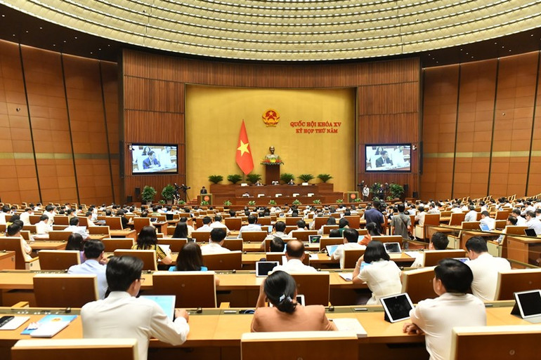 Các đại biểu Quốc hội tham dự phiên họp chiều 22/6. (Ảnh: ĐĂNG KHOA)