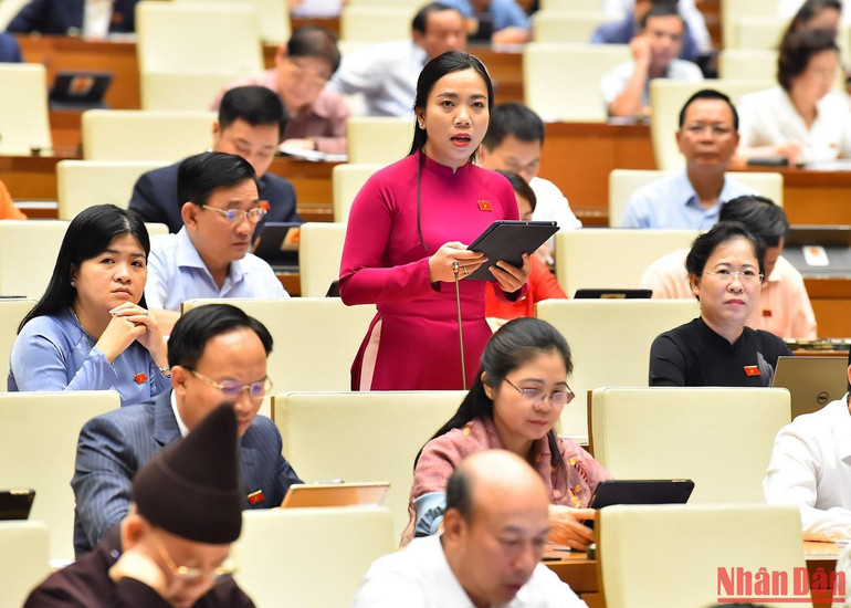 Đại biểu Triệu Thị Ngọc Diễm (Sóc Trăng). (Ảnh: THỦY NGUYÊN)