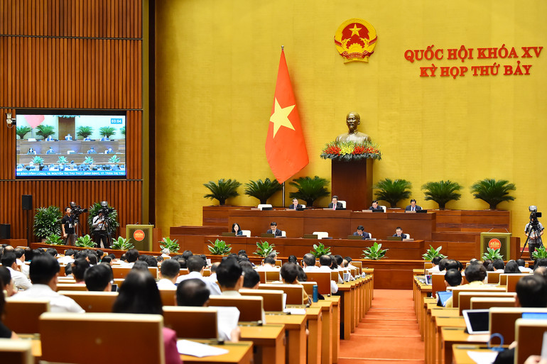 Quang cảnh phiên thảo luận của Quốc hội chiều 29/5. (Ảnh: THỦY NGUYÊN)