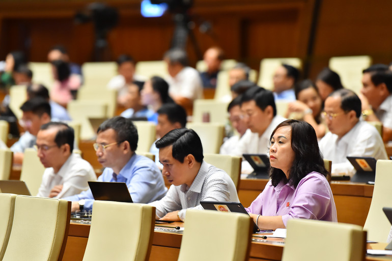 Các đại biểu Quốc hội làm việc tại hội trường. (Ảnh: THỦY NGUYÊN) Các đại biểu Quốc hội làm việc tại hội trường. (Ảnh: THỦY NGUYÊN)
