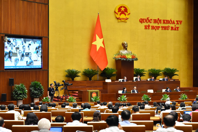 Quang cảnh phiên họp của Quốc hội sáng 29/5. (Ảnh: THỦY NGUYÊN) Quang cảnh phiên họp của Quốc hội sáng 29/5. (Ảnh: THỦY NGUYÊN)