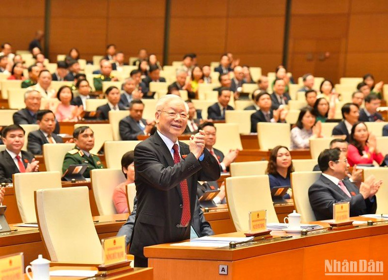 Tổng Bí thư Nguyễn Phú Trọng dự phiên họp. (Ảnh: ĐĂNG KHOA) Tổng Bí thư Nguyễn Phú Trọng dự phiên họp. (Ảnh: ĐĂNG KHOA)