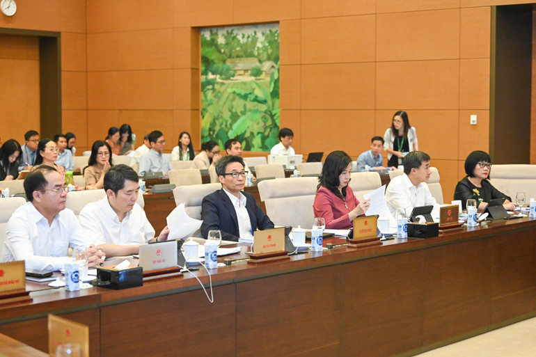 Phó Thủ tướng Vũ Đức Đam và các đại biểu dự phiên họp. (Ảnh: DUY LINH)